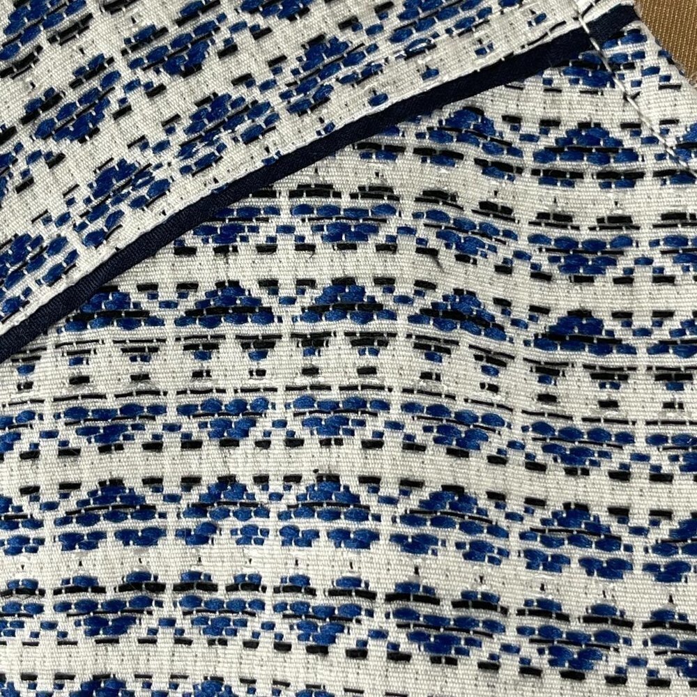J.Crew Factory Blue White Moto Jacket S - Picture 5 of 9